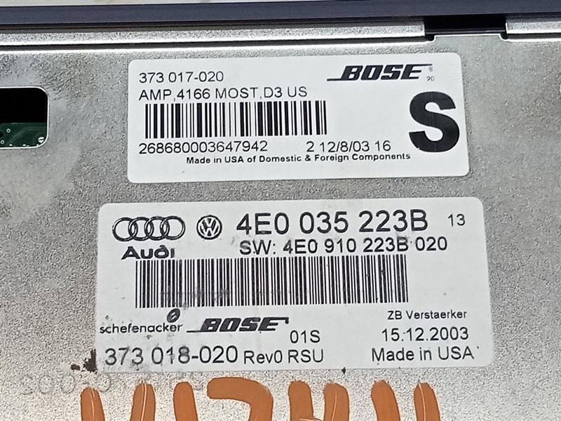 2004 AUDI A8 8cyl Gasoline 4.2 Radio Audio - 133848 — photo 4
