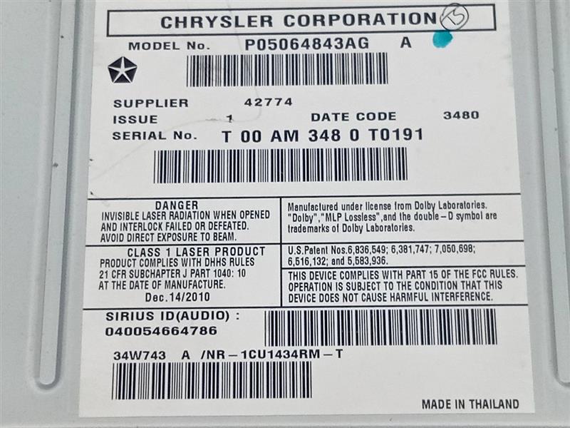 2011 VOLKSWAGEN ROUTAN 6 Cyl Gasoline 3.6 DI Radio Audio - 134604 — photo 6