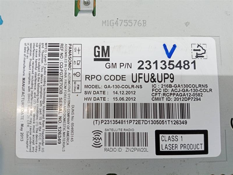 2013 BUICK LACROSSE 6 cyl Gas Flex Fuel 3.6 Radio Audio - 136680 — photo 5