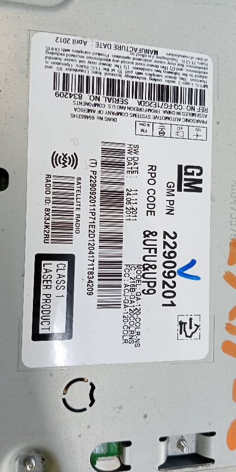 2012 BUICK LACROSSE 6 cyl Gas Flex Fuel 3.6 Radio Audio - 138297 — photo 5