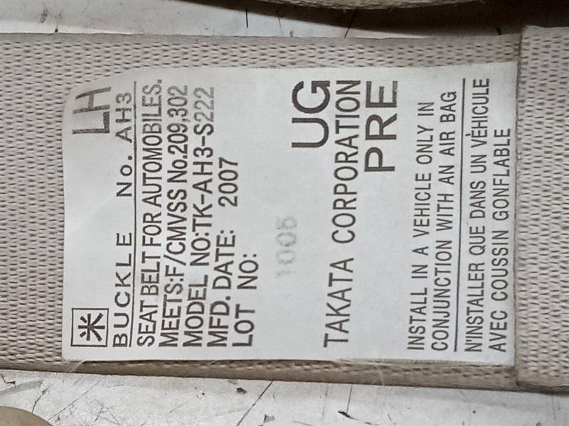 2008 SUBARU IMPREZA 4cyl Gasoline 2.5 Seat Belt, Front - 138746 — photo 3