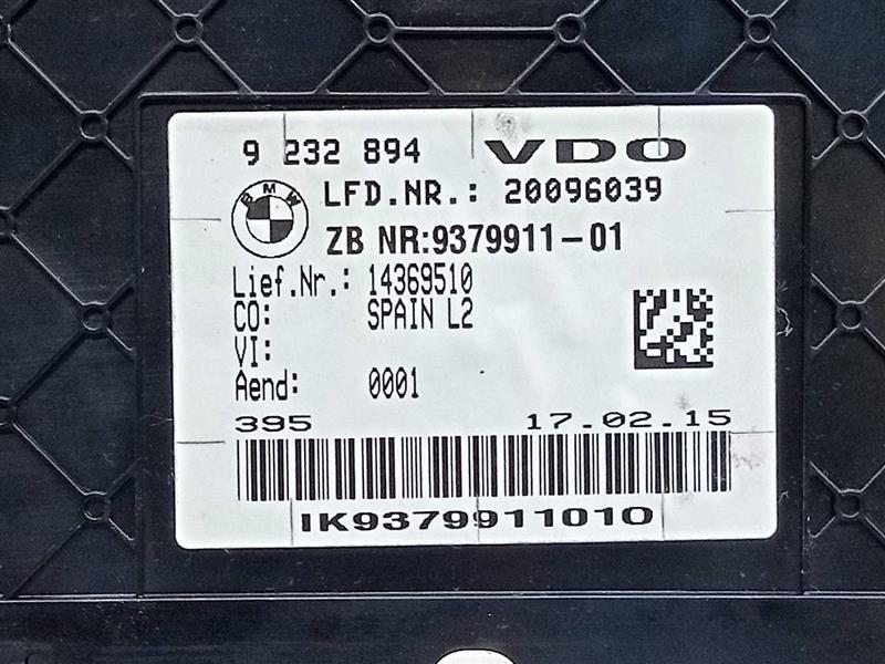2015 BMW 320i 4cyl Gasoline Turbo 2.0 Speedo Head/Cluster - 139959 — photo 3
