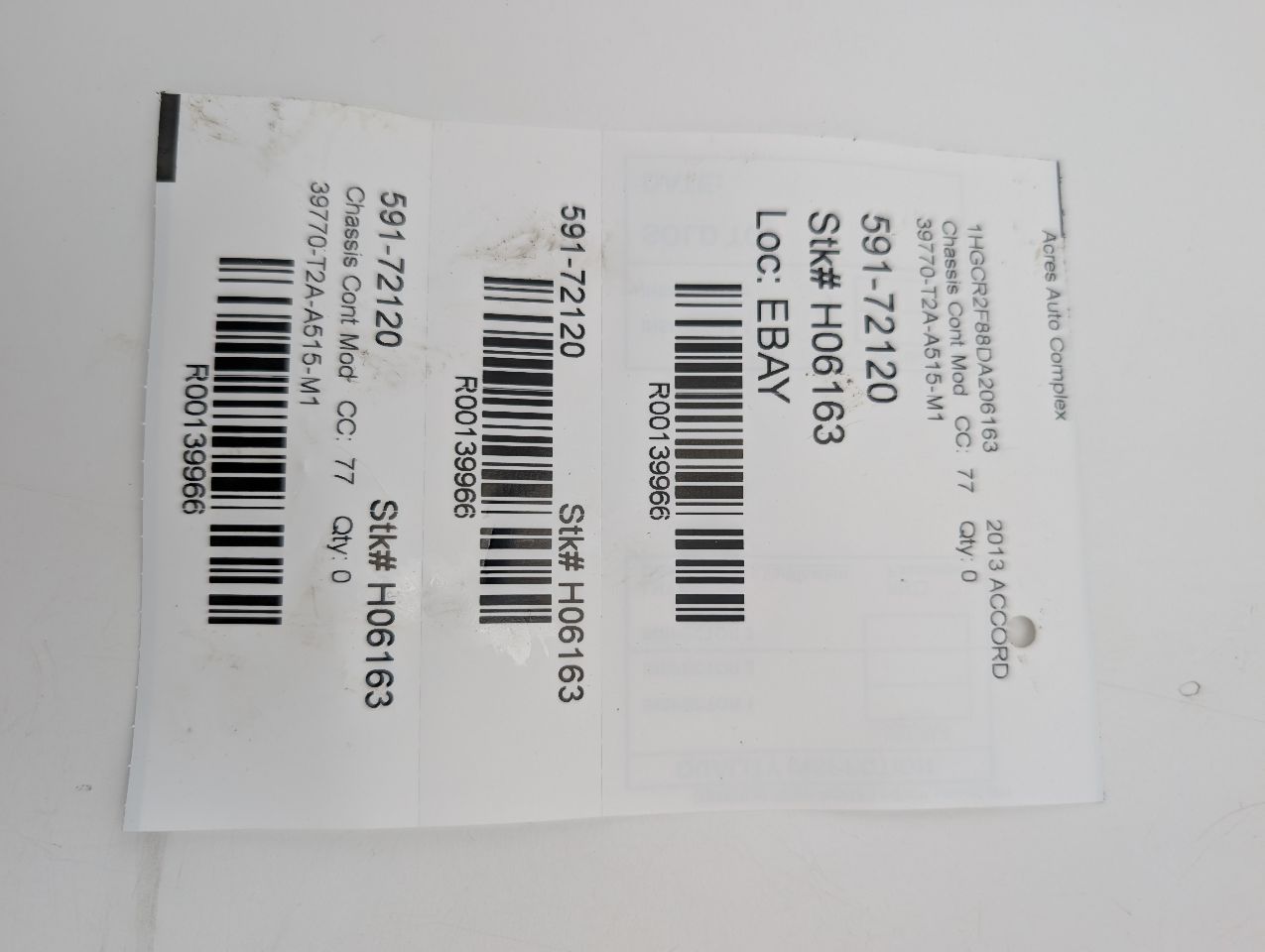 2013 HONDA ACCORD Chassis Cont Mod - 139966 — photo 4