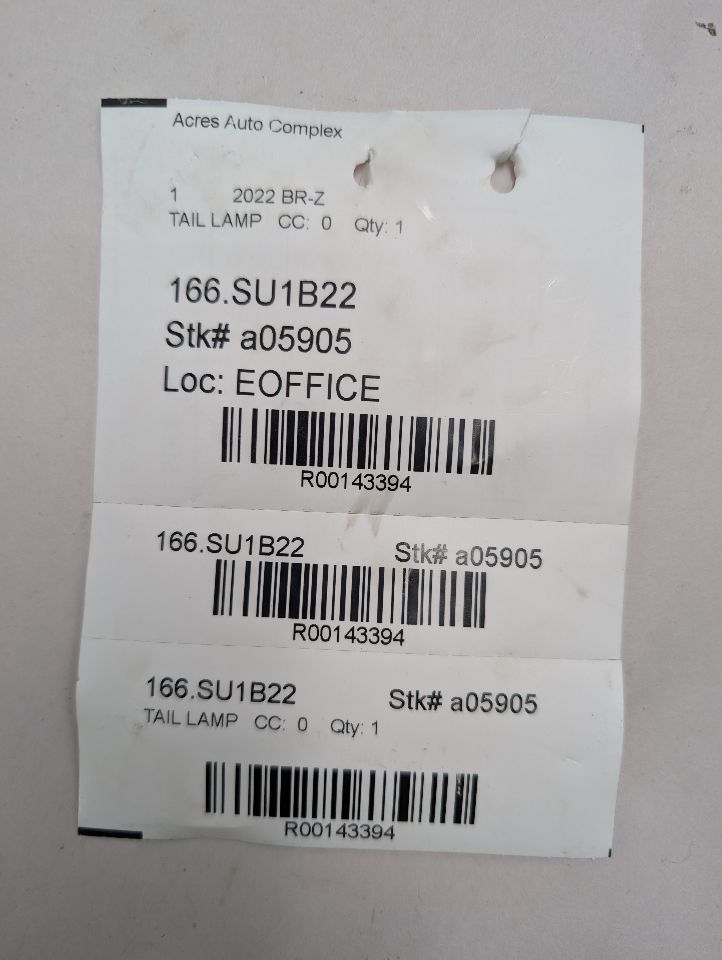 2022 SUBARU BR-Z TAIL LAMP - 143394 — photo 7