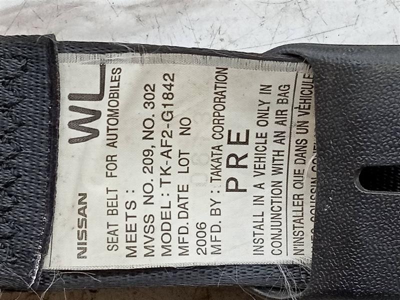 2007 NISSAN 350Z Seat Belt, Front - 149103 — photo 2