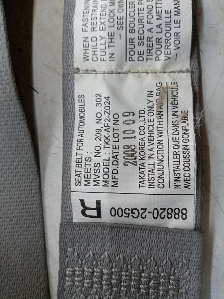 2007 KIA OPTIMA Seat Belt, Front - 151475 — photo 3