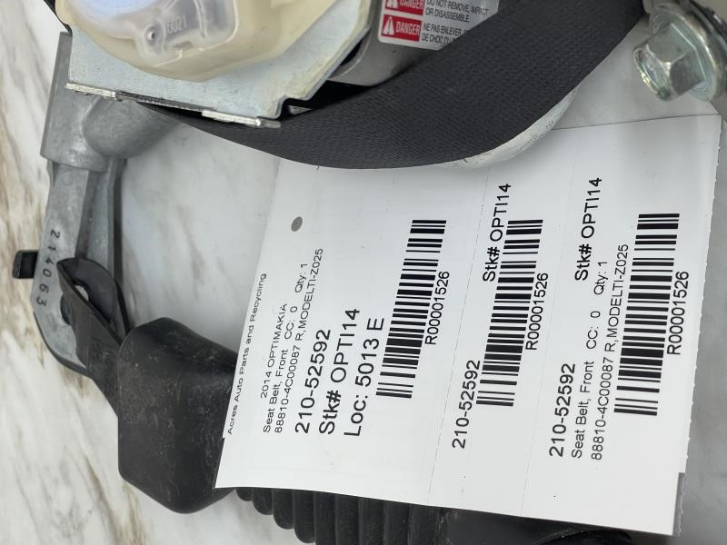 2014 KIA OPTIMA Seat Belt, Front - 1526 — photo 2