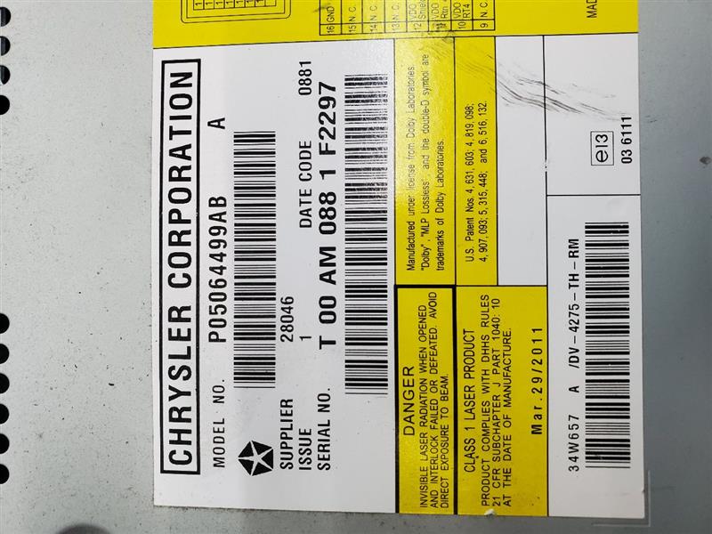 2012 VOLKSWAGEN ROUTAN 6 Cyl Gasoline 3.6 DI Radio Audio - 155312 — photo 3