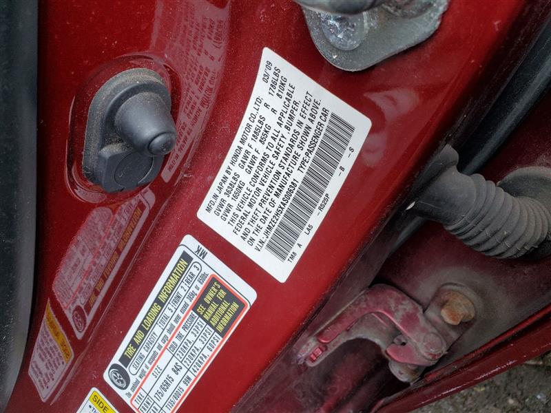 2010 HONDA INSIGHT 4cyl Electric 1.3 Anti-lock Brake Pts - 175086 — photo 4