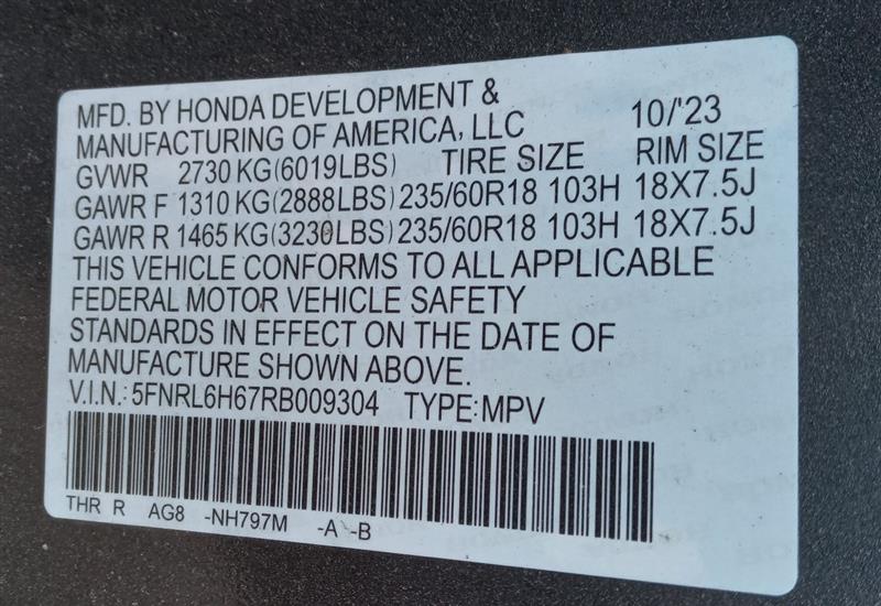2023 HONDA ODYSSEY Parts Cars Trucks - 183485