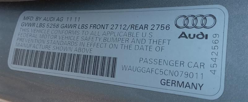 2012 AUDI A6 6cyl Supercharged 3.0 Parts Cars Trucks - 183490