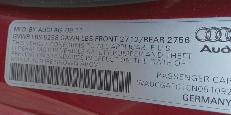 2012 AUDI A6 6cyl Supercharged 3.0 Parts Cars Trucks - 183559