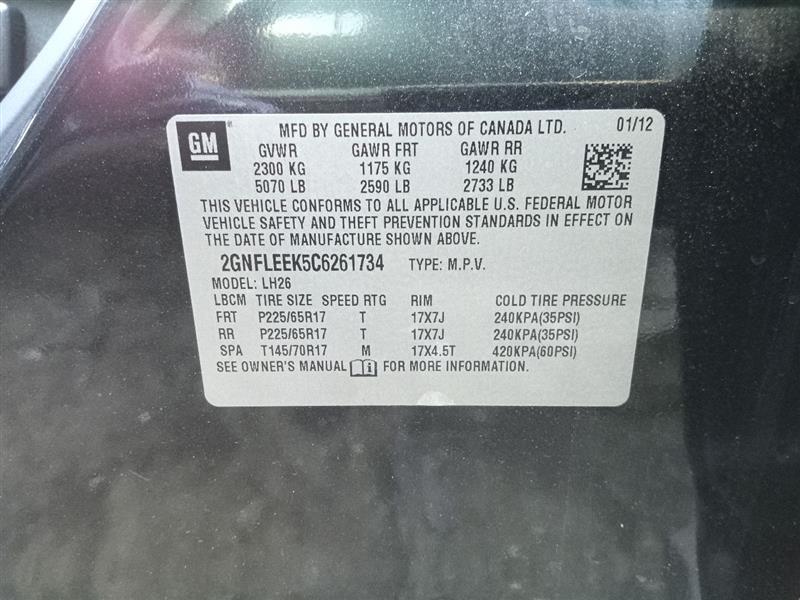 2012 CHEVROLET EQUINOX 4cyl Gasoline 2.4 TRANSFER CASE ASSY - 190026 — photo 4