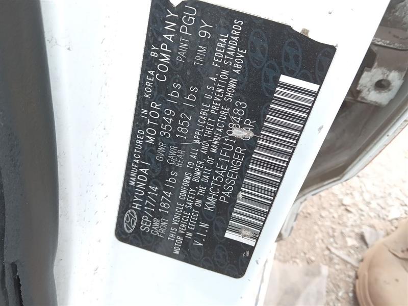 2015 HYUNDAI ACCENT 4cyl Gasoline 1.6 DOHC STEERING COLUMN - 193199