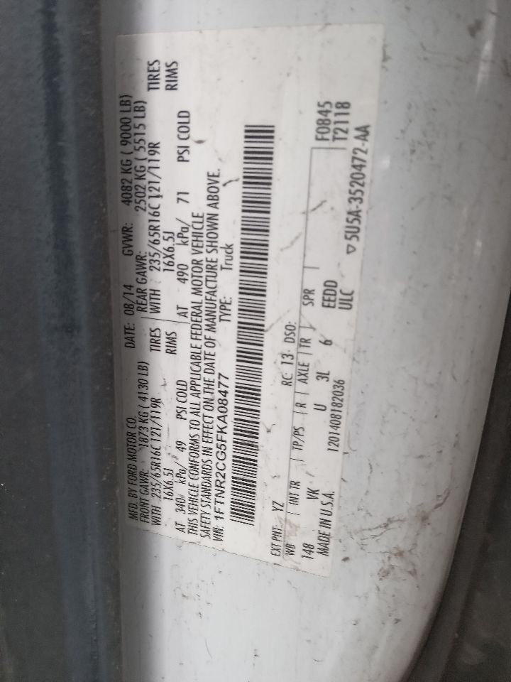 2015 FORD TRANSIT 250 3.5L 6cyl Turbo Gasoline WHEEL - 206613 — photo 6