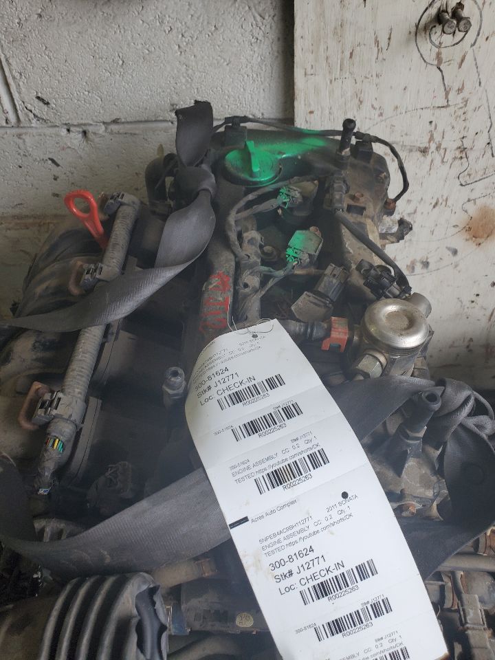 2011 HYUNDAI SONATA 4cyl Gasoline 2.4 PZEV ENGINE ASSEMBLY - 225263