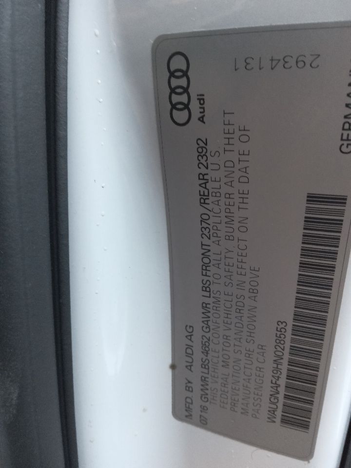 2017 AUDI A4 4cyl Gasoline Turbo 2.0 WHEEL - 227566