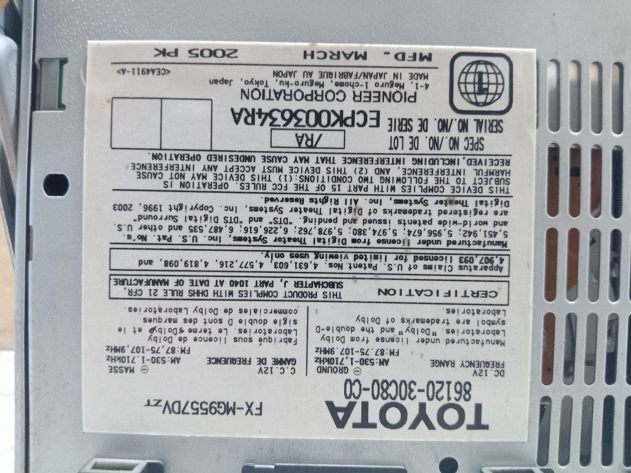 2006 LEXUS GS430 8cyl Gasoline 4.3 Radio Audio - 227802 — photo 8