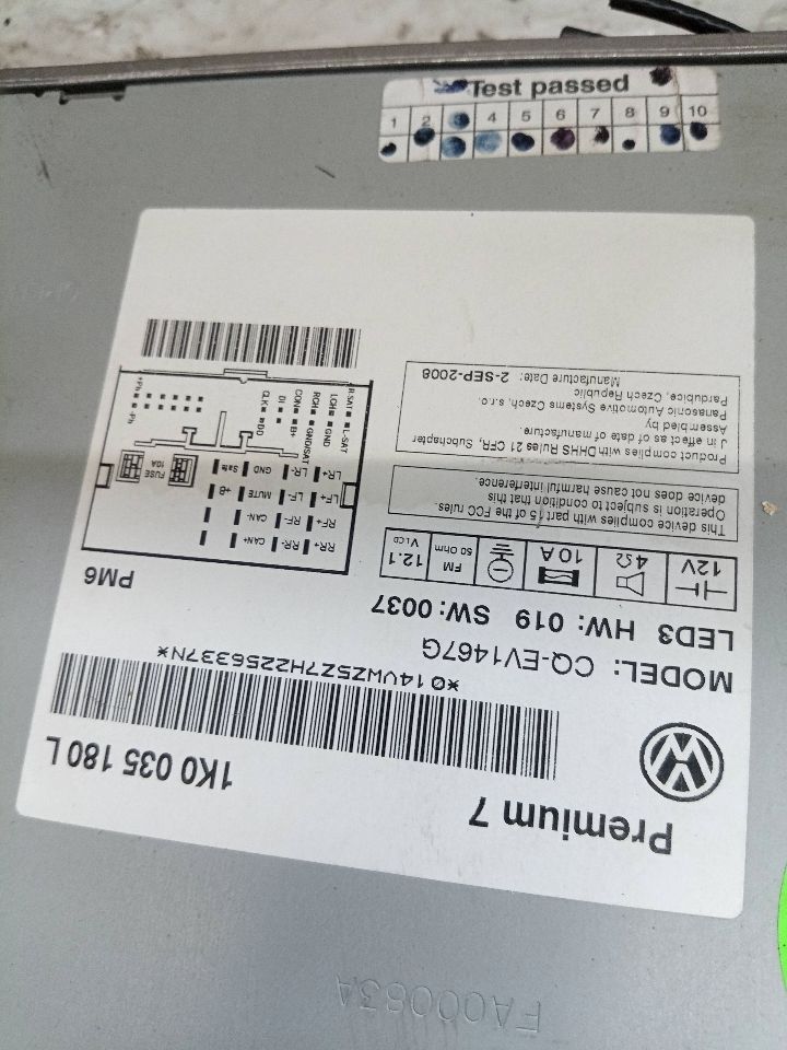 2009 VOLKSWAGEN EOS Radio Audio - 233891 — photo 3