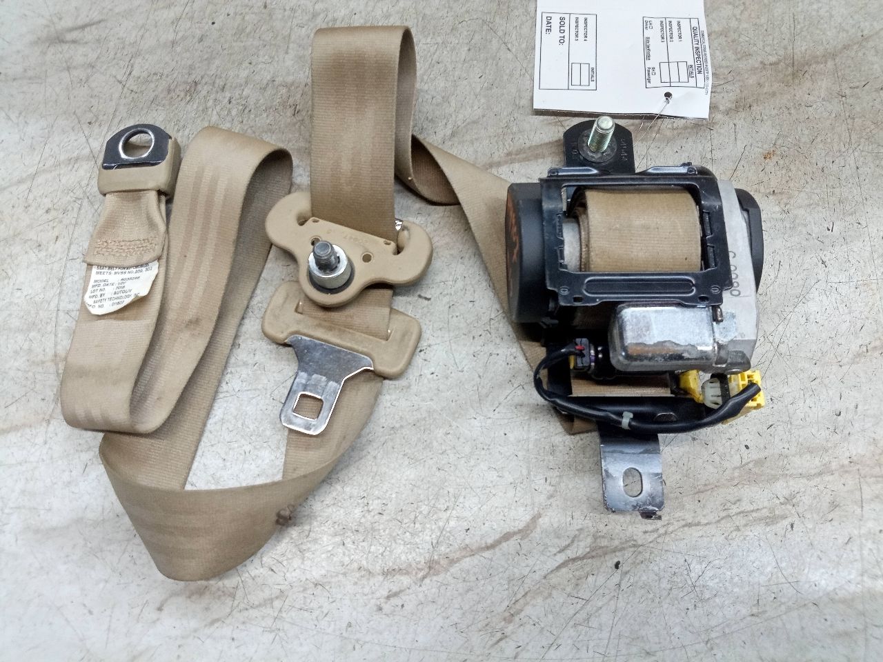 2007 HONDA ODYSSEY Seat Belt, Front - 234906 — photo 1
