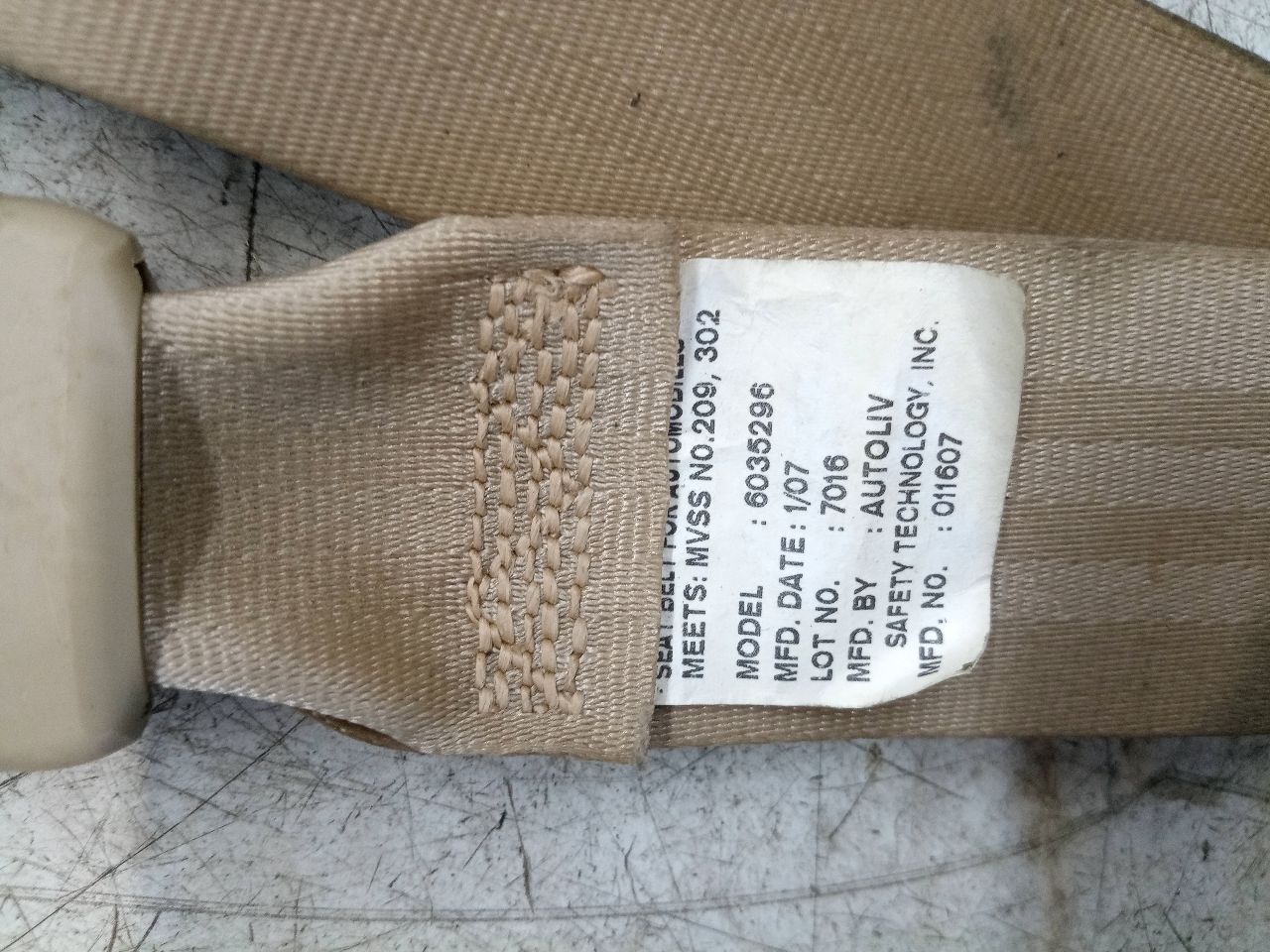 2007 HONDA ODYSSEY Seat Belt, Front - 234906 — photo 3