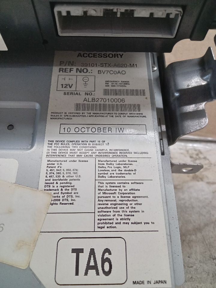 2011 ACURA MDX 3.7L 6cyl Gasoline VVT Radio Audio - 236275 — photo 4