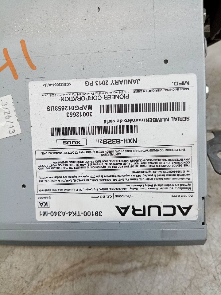 2013 ACURA TL 3.7L 6cyl Gasoline VVT Radio Audio - 238436 — photo 5