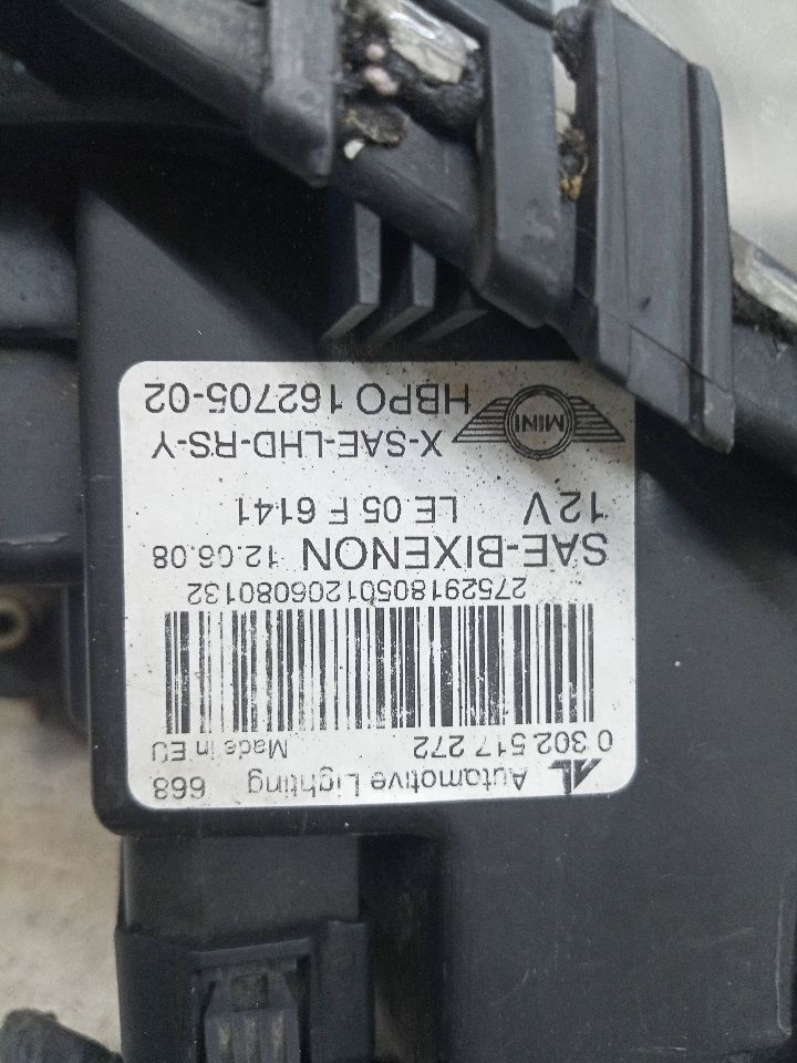 2013 MINI COOPER COOPER 4cyl Gasoline Turbo 1.6 Right HEADLAMP ASSEMBLY - 240621 — photo 8
