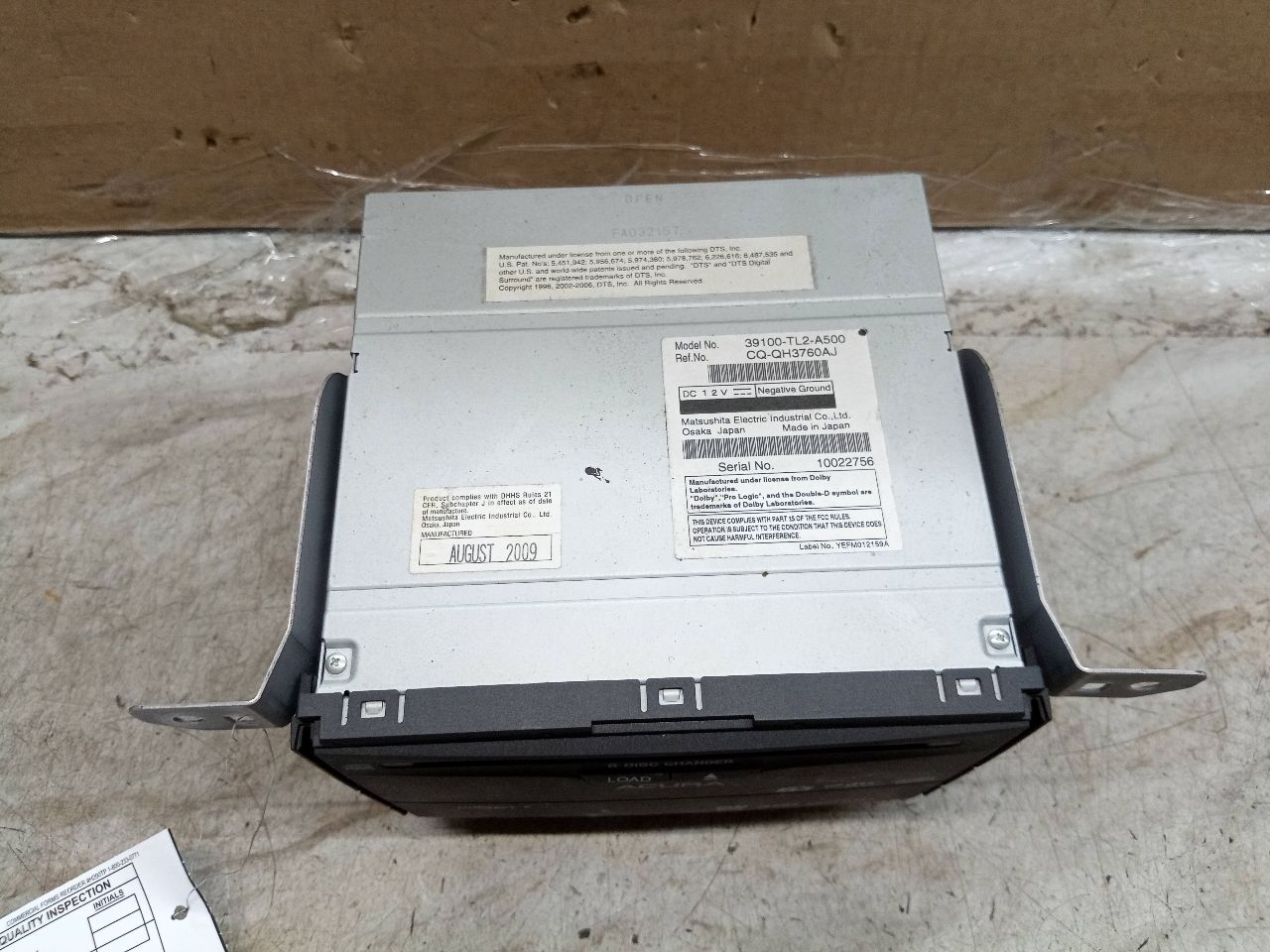 2010 ACURA TSX 2.4L 4cyl Gasoline VVT Radio Audio - 242458 — photo 2