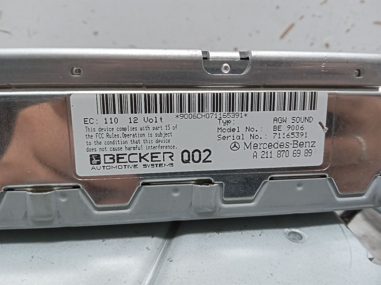 2007 MERCEDES-BENZ E-CLASS 6cyl Gasoline 3.5 Radio Audio - 244852 — photo 7