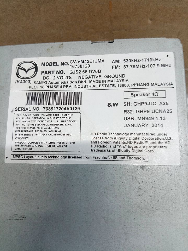 2015 MAZDA 6 Radio Audio - 244865 — photo 3