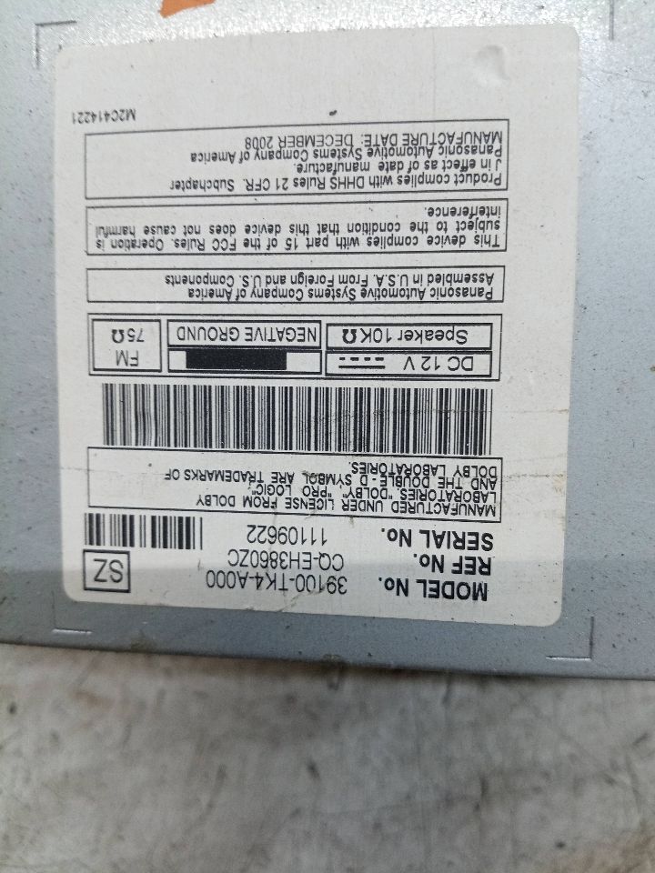 2009 ACURA TL 3.5L 6cyl Gasoline VVT Radio Audio - 246276 — photo 3