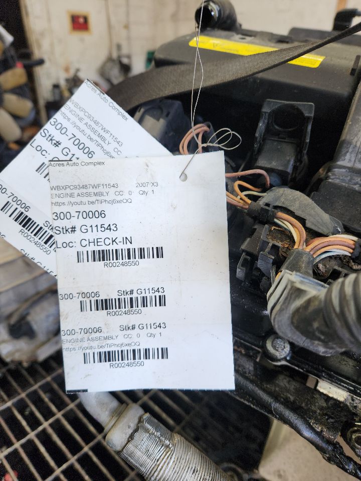 2007 BMW X3 6cyl Gasoline 3.0 ENGINE ASSEMBLY - 248550 — photo 7