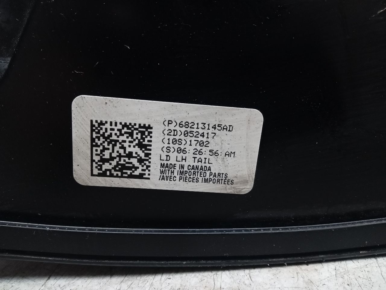 2017 DODGE CHARGER 3.6L 6cyl VVT Left TAIL LAMP - 250733 — photo 5