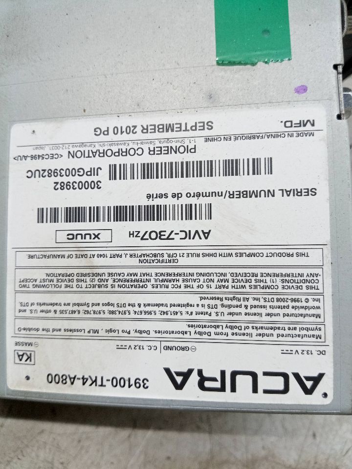 2011 ACURA TL 3.7L 6cyl Gasoline VVT Radio Audio - 250763 — photo 5