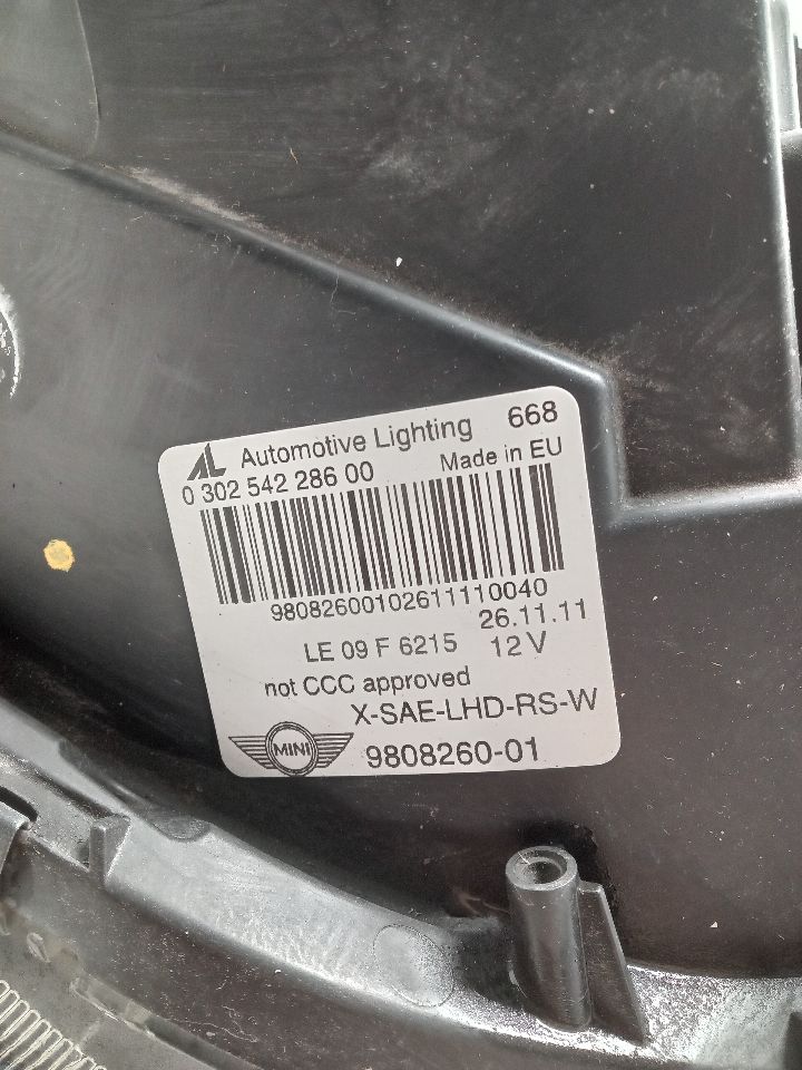2012 MINI COOPER COUNTRYMAN 4cyl Gasoline Turbo 1.6 Right HEADLAMP ASSEMBLY - 303051 — photo 5