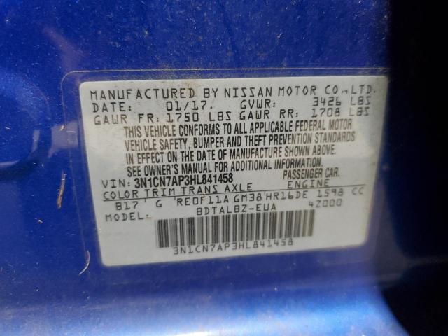 2017 NISSAN VERSA 1.6L 4cyl Gasoline VVT Chassis Cont Mod - 307913