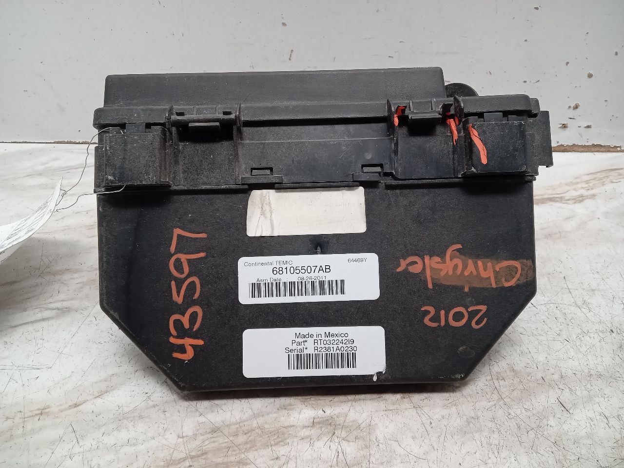 2012 CHRYSLER TOWN & COUNTRY Chassis Cont Mod - 309684