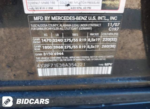 2008 MERCEDES-BENZ GL-CLASS 8cyl Gasoline 4.6 Right HEADLAMP ASSEMBLY - 325540 — photo 3