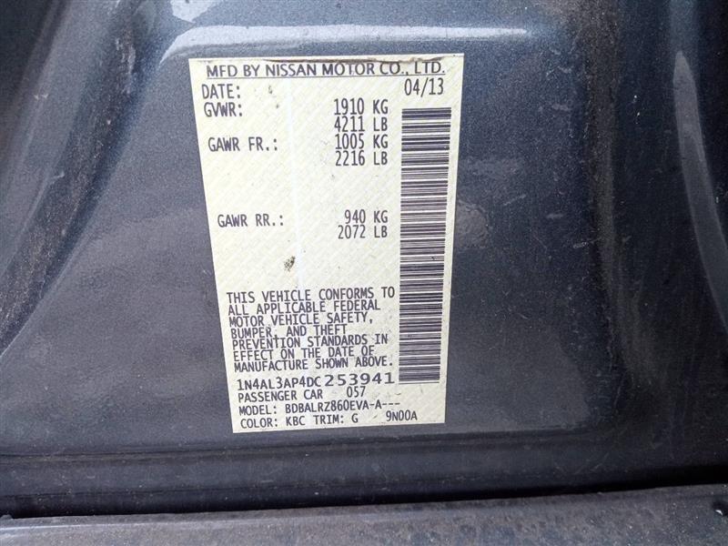 2013 NISSAN ALTIMA 4cyl Gasoline 2.5 DOHC Chassis Cont Mod - 326449 — photo 1