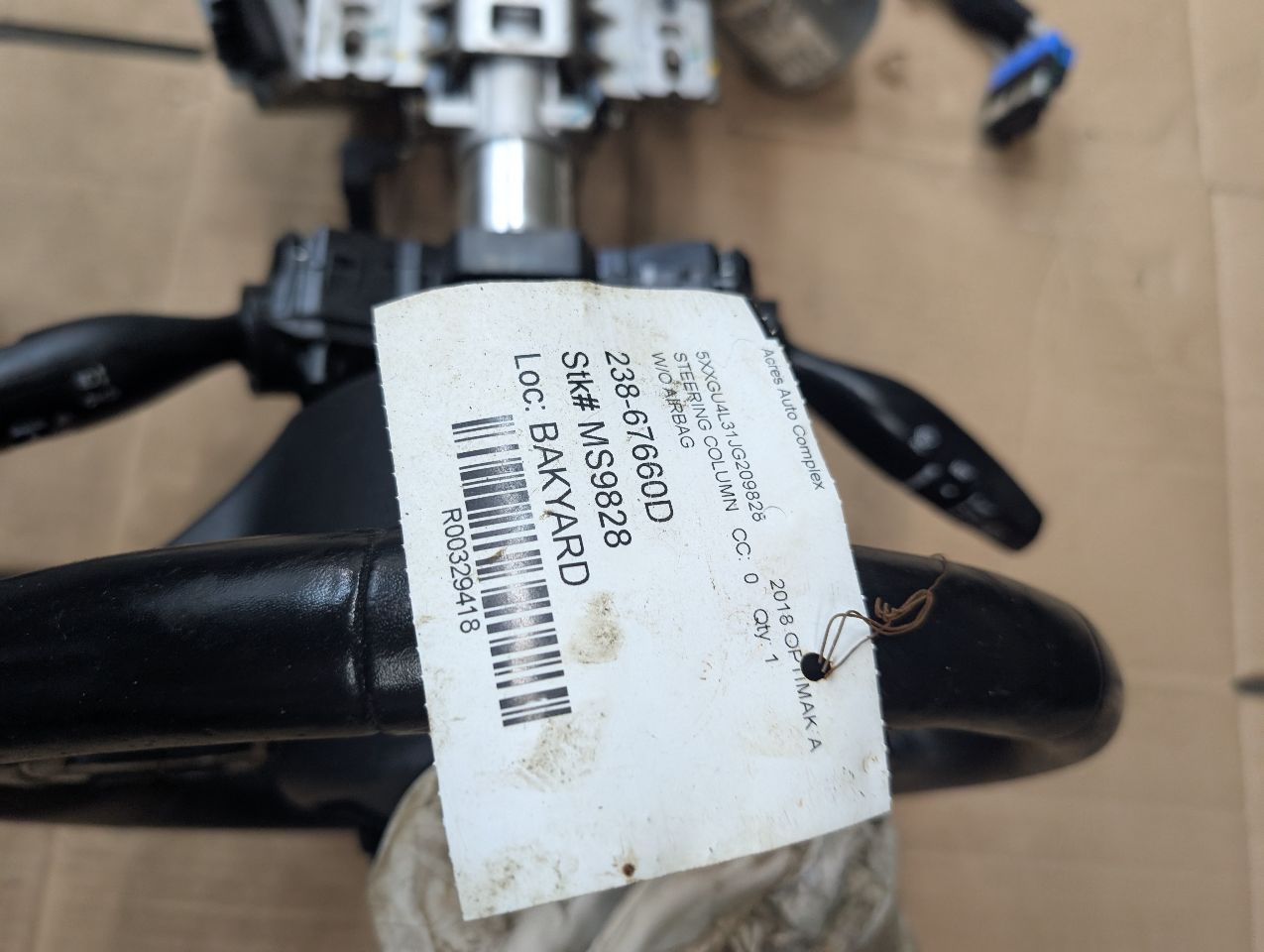 2018 KIA OPTIMA 2.4L 4cyl Gasoline VVT STEERING COLUMN - 329418 — photo 1