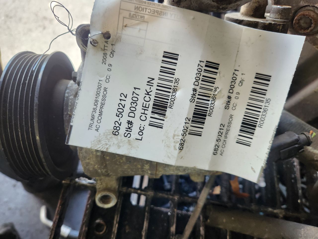 2008 AUDI TT 4cyl Gasoline Turbo 2.0 AC COMPRESSOR - 336135