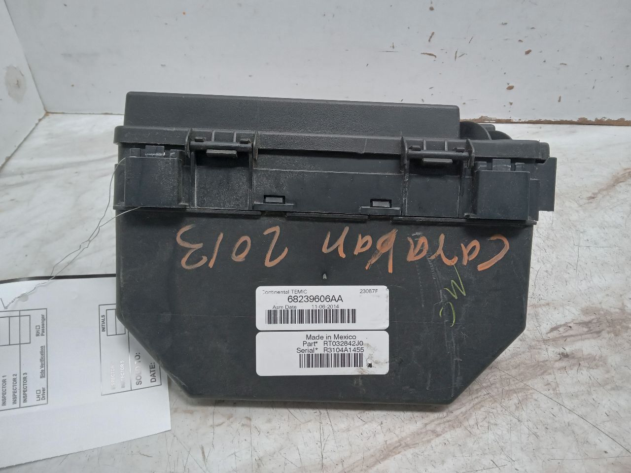 2013 DODGE CARAVAN Chassis Cont Mod - 344290