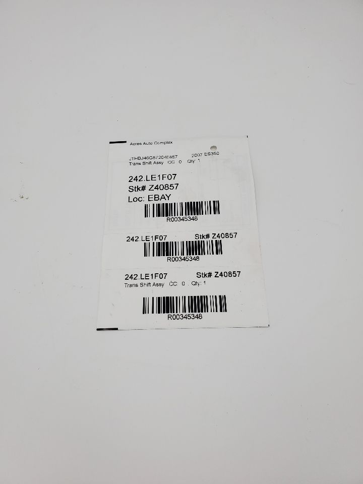 2007 LEXUS ES350 6cyl Gasoline 3.5 Trans Shift Assy - 345348