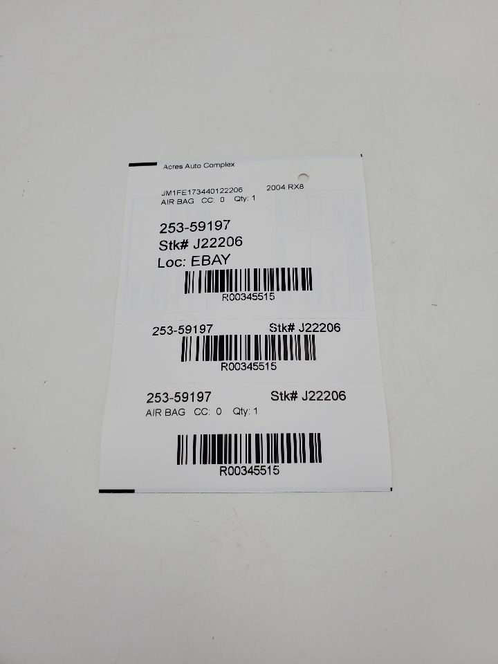 2004 MAZDA RX8 2cyl Rotary 1.3 AIR BAG - 345515