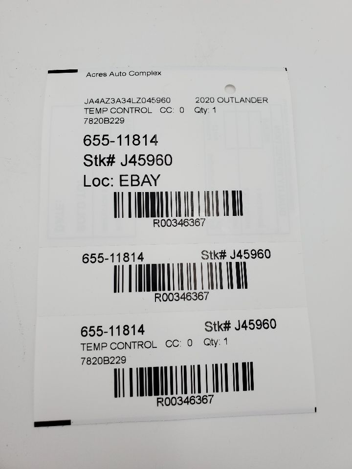 2020 MITSUBISHI OUTLANDER 2.4L 4cyl Gasoline VVT TEMP CONTROL - 346367