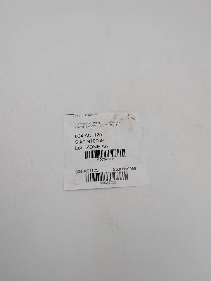 2025 ACURA MDX 3.5L 6cyl Gasoline STARTER MOTOR - 347288