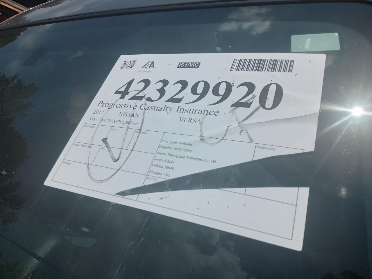 2012 NISSAN VERSA 4cyl Gasoline 1.6 DOHC Chassis Cont Mod - 347330