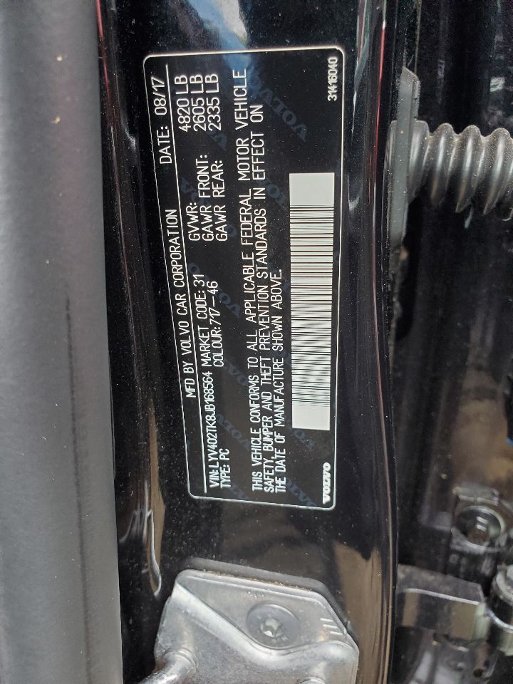 2018 VOLVO S60 2.0L 4cyl Turbo Gasoline AC COMPRESSOR - 347705