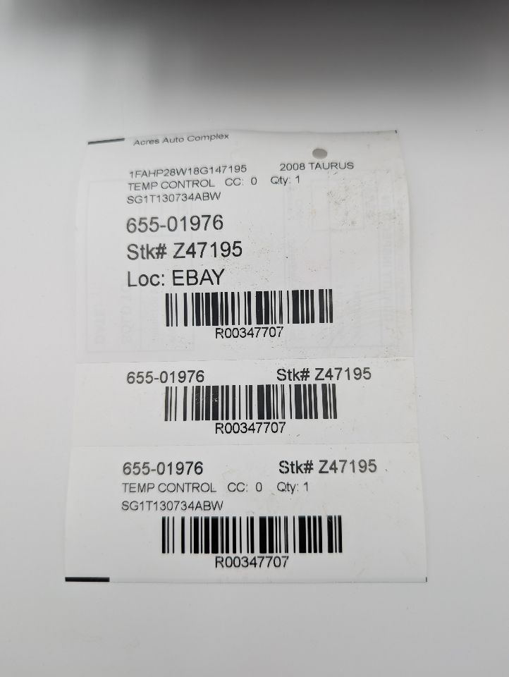 2008 FORD TAURUS 6cyl Gasoline 3.5 TEMP CONTROL - 347707